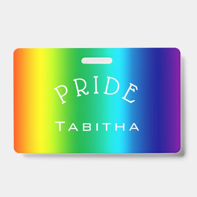 Custom PRIDE Rainbow Multicolor Personalized Badge (Front)
