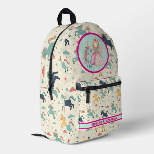 Custom Princess Unicorn Printed Backpack