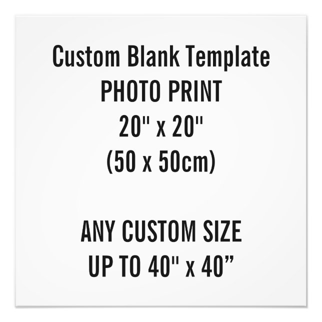 Custom Print 20" x 20" Photo Print Blank Template (Front)