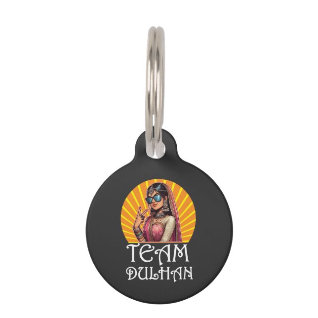 Custom Print Desi Wedding Shaadi Vibes Pet Tag (Front)