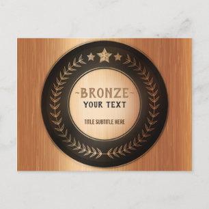CUSTOM PRINT DIY MEDAL Bronze ADD YOUR LOGO edit Postcard