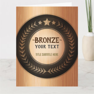 CUSTOM PRINT DIY MEDAL Bronze ADD YOUR LOGO edit Thank You Card