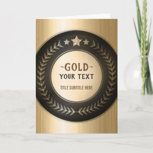 CUSTOM PRINT DIY MEDAL Bronze ADD YOUR LOGO edit Thank You Card