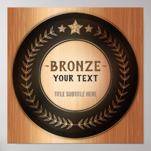 CUSTOM PRINT DIY MEDAL Bronze Champion EDITABLE