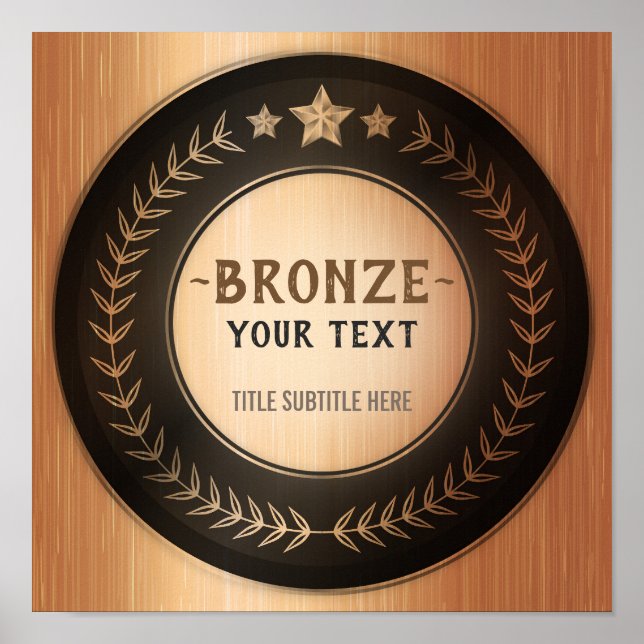 CUSTOM PRINT DIY MEDAL Bronze Champion EDITABLE (Front)