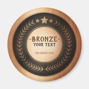 CUSTOM PRINT DIY MEDAL Bronze Champion EDITABLE Magnet