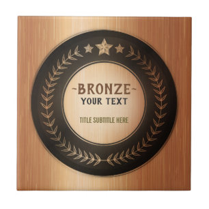 CUSTOM PRINT DIY MEDAL Bronze Champion EDITABLE Tile