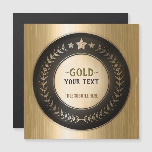 CUSTOM PRINT DIY MEDAL Gold #1 Champion EDITABLE (Front/Back)