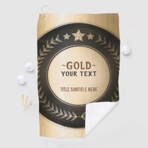 CUSTOM PRINT DIY MEDAL Gold #1 Champion EDITABLE Golf Towel