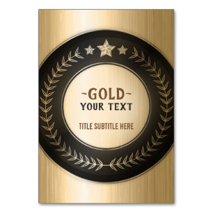 CUSTOM PRINT DIY MEDAL Gold #1 Champion EDITABLE Table Number