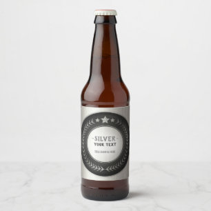 CUSTOM PRINT DIY MEDAL Silver Champion EDITABLE Beer Bottle Label