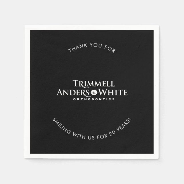 CUSTOM PRINT ORDER  for Kelsey - 20th black Napkin (Front)