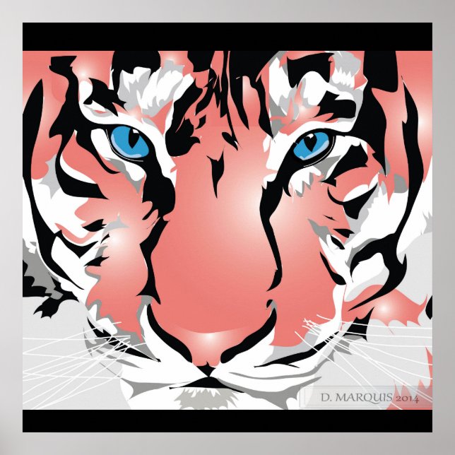 CUSTOM PRINT- TIGER-PEACH POSTER (Front)