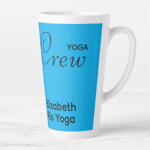 Custom Print Yoga Crew Azure Blue Latte Mug