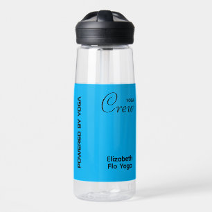 Custom Print Yoga Crew Azure Blue Water Bottle