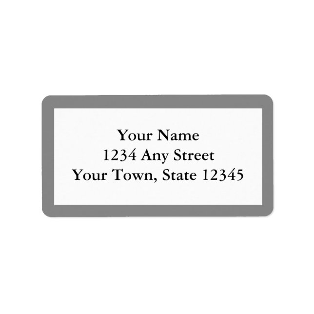 Custom Printed Address Labels - Medium Grey (Front)