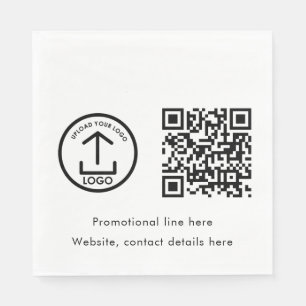 Custom Printed Business Logo QR Code Promotional Napkin