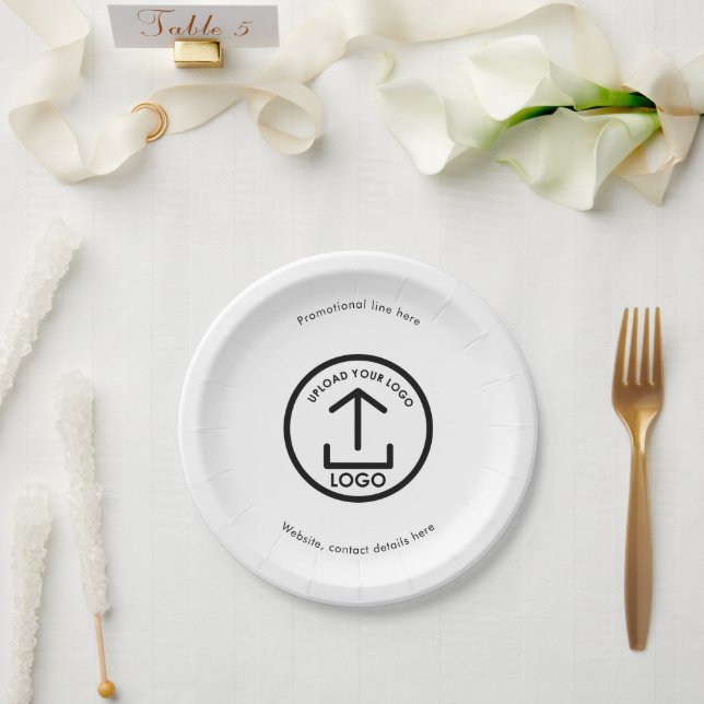 Custom Printed Business Logo & Text Promotional Paper Plate (Wedding)