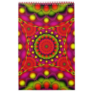 Custom Printed Calendar 2014 Mandala Psychedelic