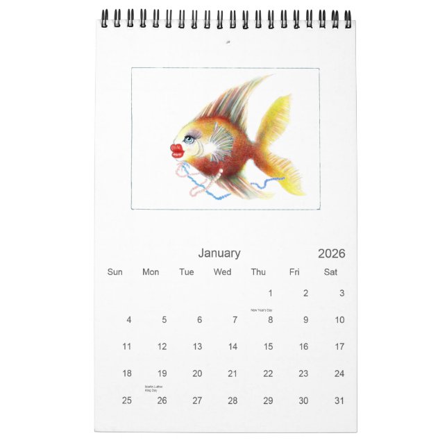 Custom Printed Calendar: Fantasy Fish Calendar (Jan 2026)