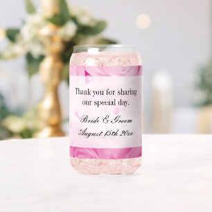 Custom printed can glass for wedding party