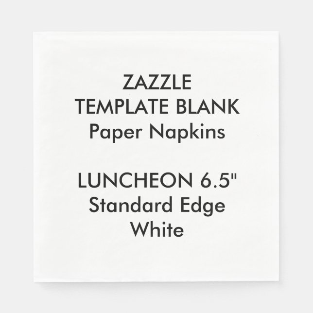 Custom Printed Large WHITE Luncheon Paper Napkins (Front)