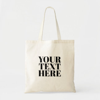Custom Printed Text Personalized Gift Black Tote Bag