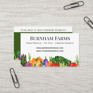 Custom Produce Vegetable Farm Business Card