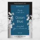 Custom Product Labels Ocean Blue with Silver Frame