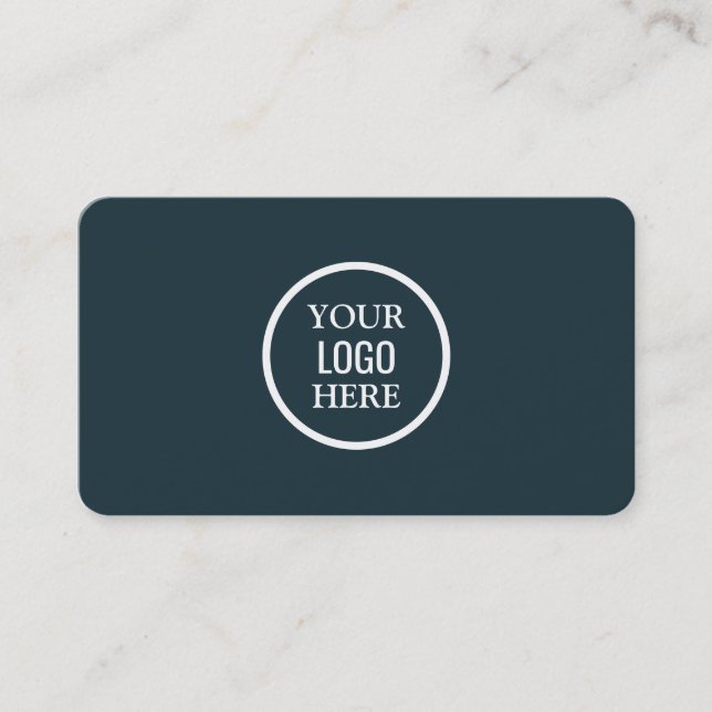 Custom Professional Business Logo Circle Blue Card (Front)