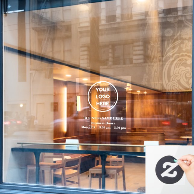 Custom Professional Business Logo Opening Hours Window Cling (Cafe Window)