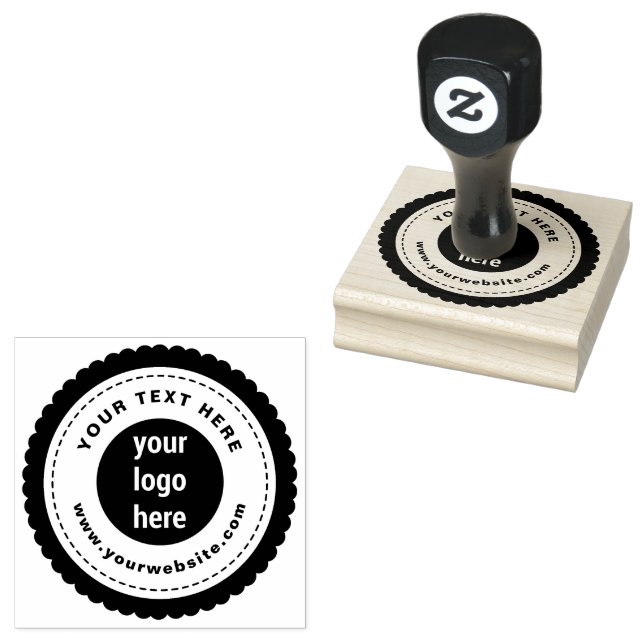 Custom Professional Business Logo & Text Rubber Stamp (Stamped)