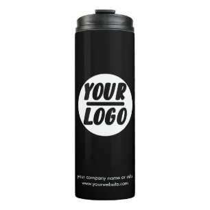 custom Professional company business logo and text Thermal Tumbler