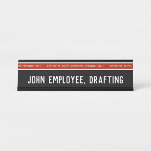 Custom Professional Construction Office Desk Name Plate