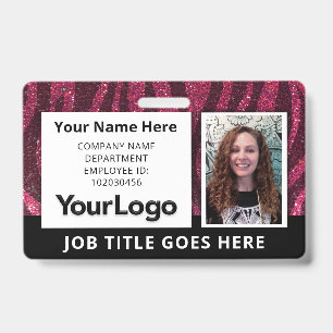 Custom Professional Corporate Employee Photo Name  Badge
