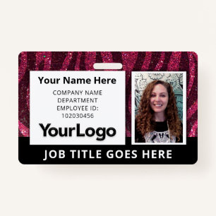 Custom Professional Corporate Employee Photo Name  Badge