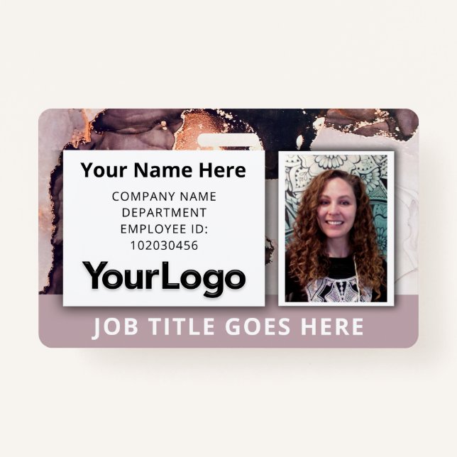 Custom Professional Corporate Employee Photo Name  Badge (Front)