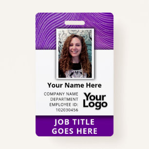 Custom Professional Corporate Employee Photo Name  Badge
