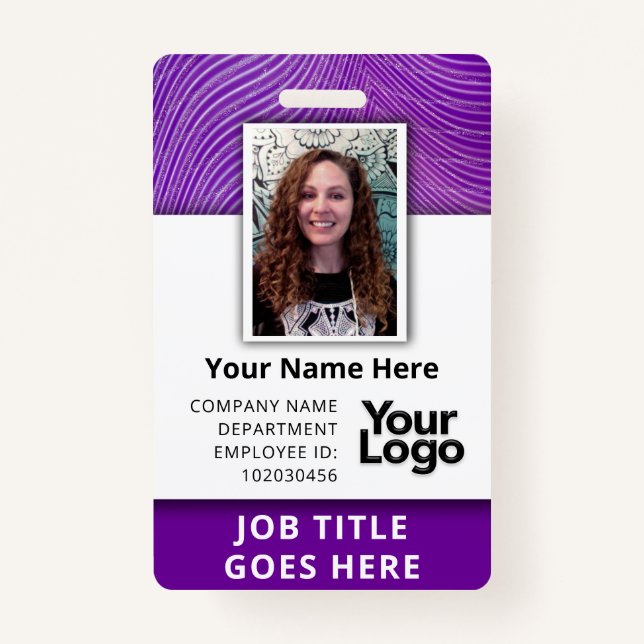 Custom Professional Corporate Employee Photo Name  Badge (Front)