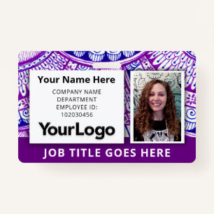 Custom Professional Corporate Employee Photo Name  Badge