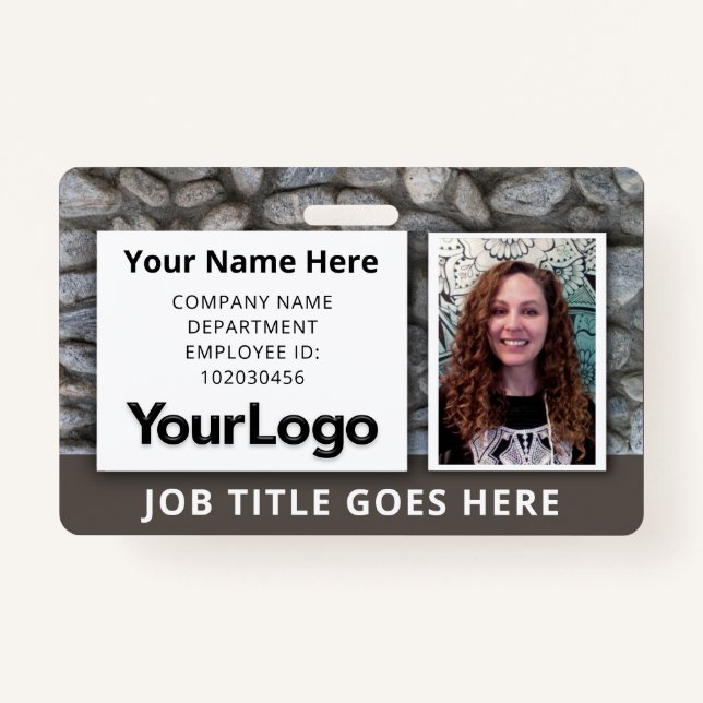 Custom Professional Corporate Employee Photo Name  Badge (Front)