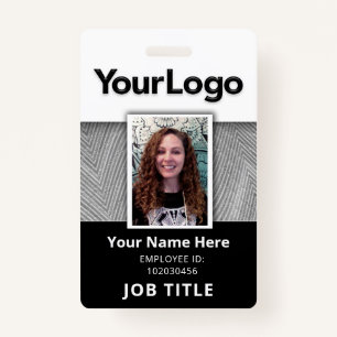 Custom Professional Corporate Employee Photo Name  Badge