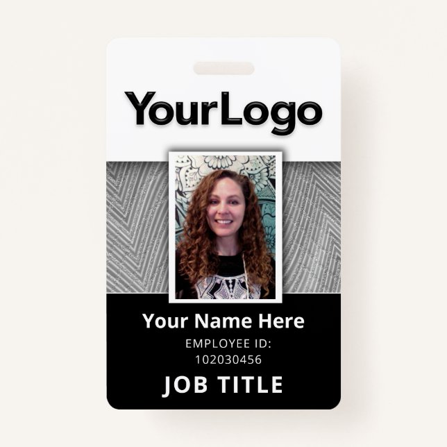 Custom Professional Corporate Employee Photo Name  Badge (Front)