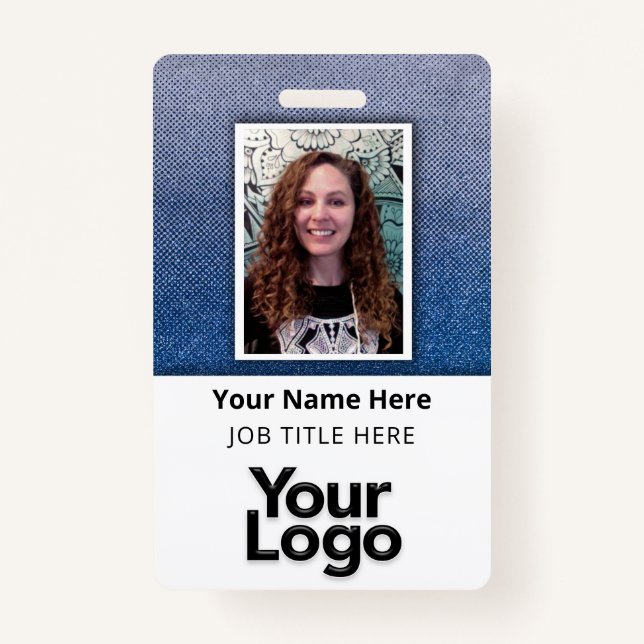 Custom Professional Corporate Employee Photo Name  Badge (Front)