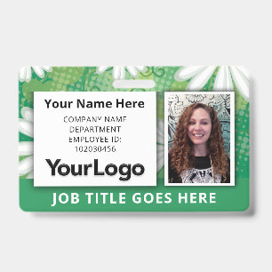 Custom Professional Corporate Employee Photo Name  Badge