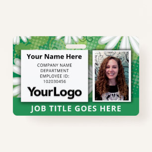 Custom Professional Corporate Employee Photo Name  Badge