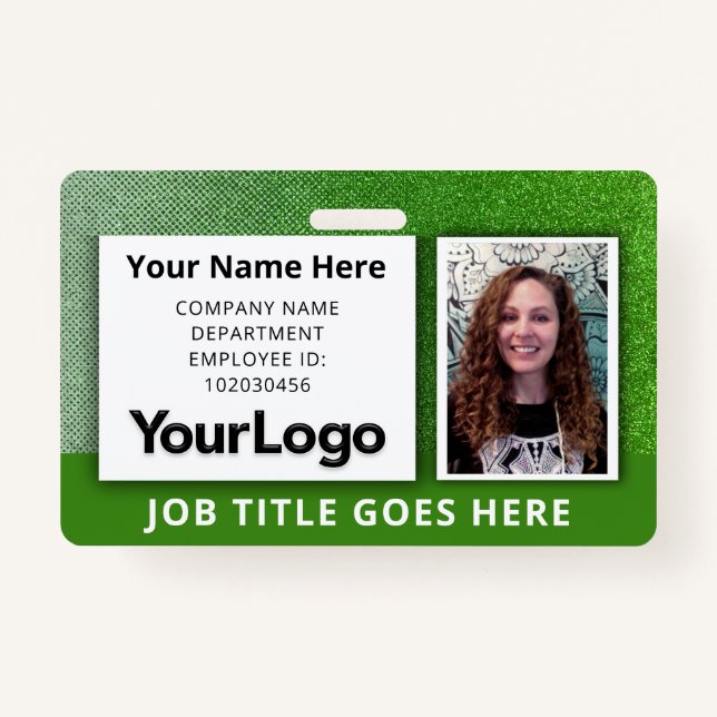 Custom Professional Corporate Employee Photo Name  Badge (Front)