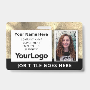 Custom Professional Corporate Employee Photo Name  Badge