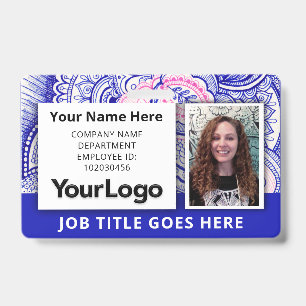 Custom Professional Corporate Employee Photo Name  Badge