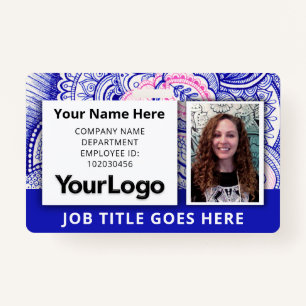 Custom Professional Corporate Employee Photo Name  Badge